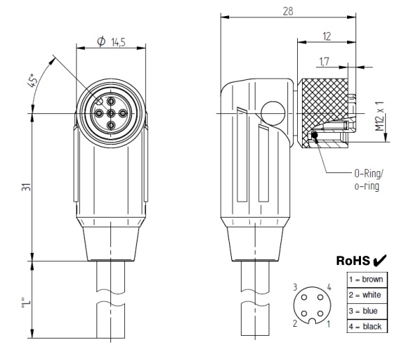 MFO.CB.25 MAG-VIEW / LIQUI-VIEW Base instrument cable